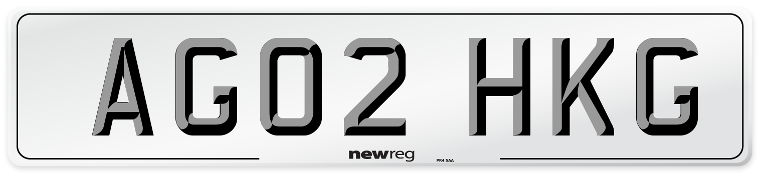 AG02 HKG Number Plate from New Reg